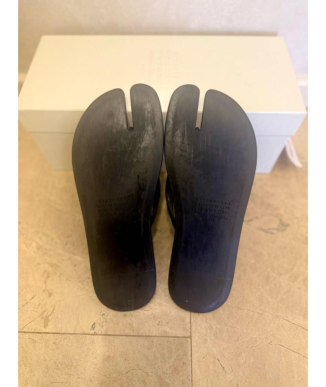 MAISON MARGIELA Черные резиновые шлепанцы, фото 3