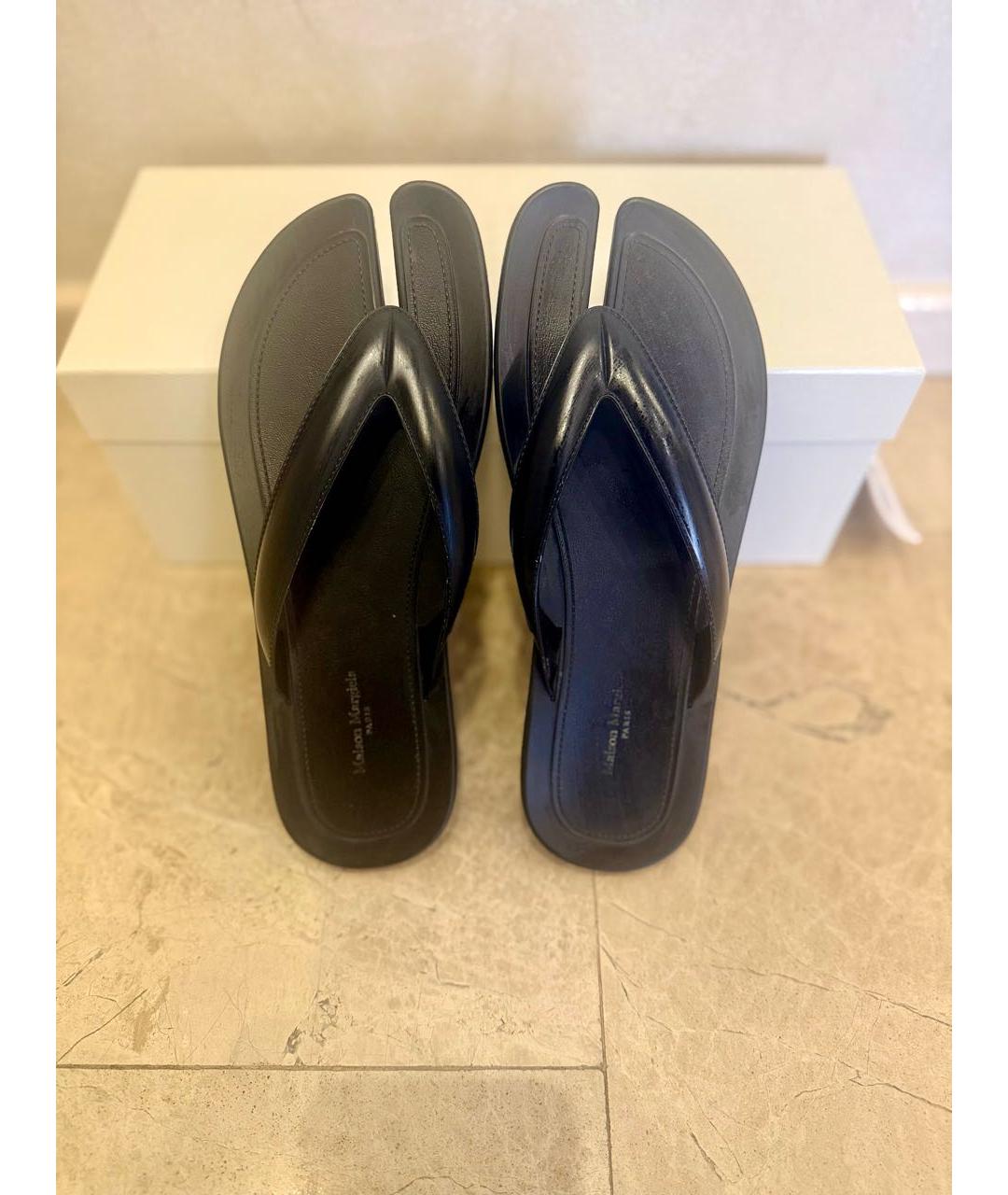 MAISON MARGIELA Черные резиновые шлепанцы, фото 2