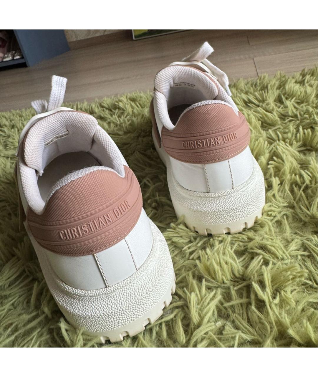 CHRISTIAN DIOR Бежевые кожаные кроссовки, фото 4