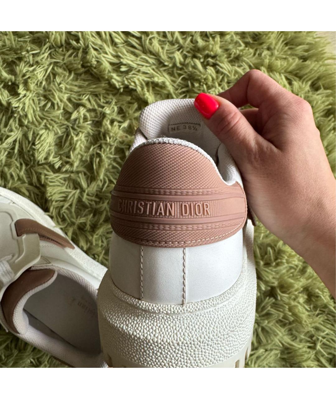 CHRISTIAN DIOR Бежевые кожаные кроссовки, фото 5