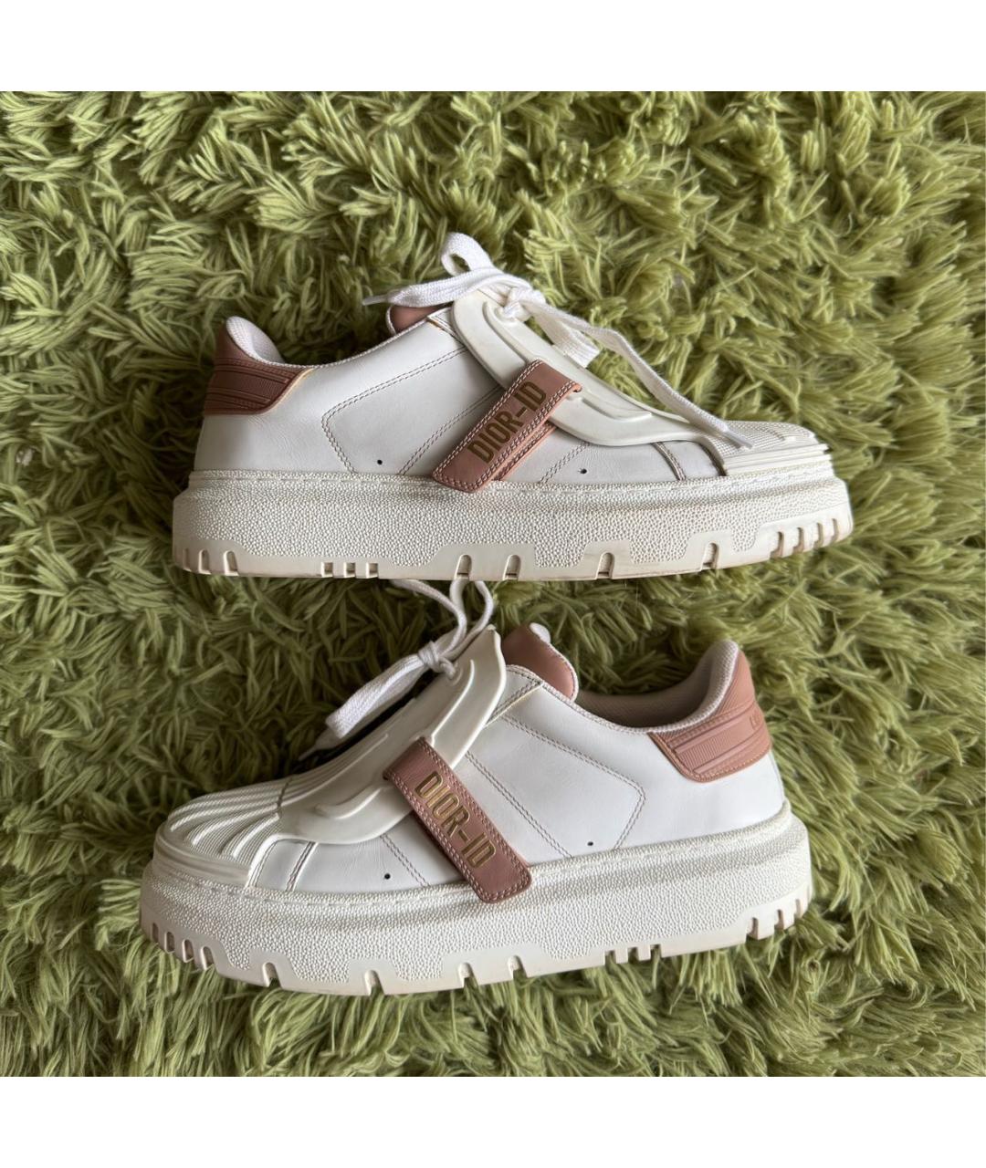 CHRISTIAN DIOR Бежевые кожаные кроссовки, фото 2