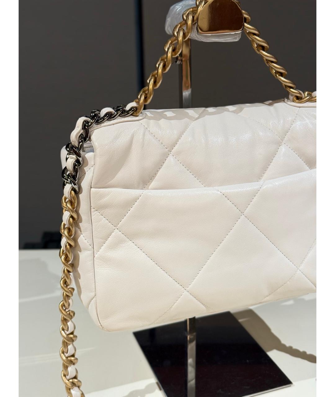 CHANEL Белая кожаная сумка через плечо, фото 8