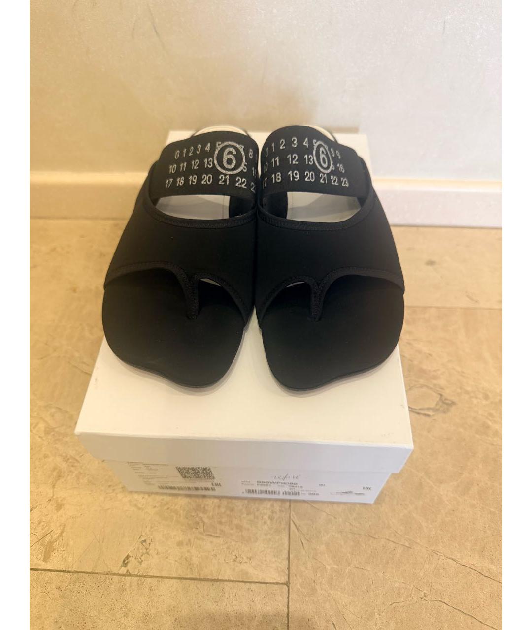 MM6 MAISON MARGIELA Черные синтетические шлепанцы, фото 2
