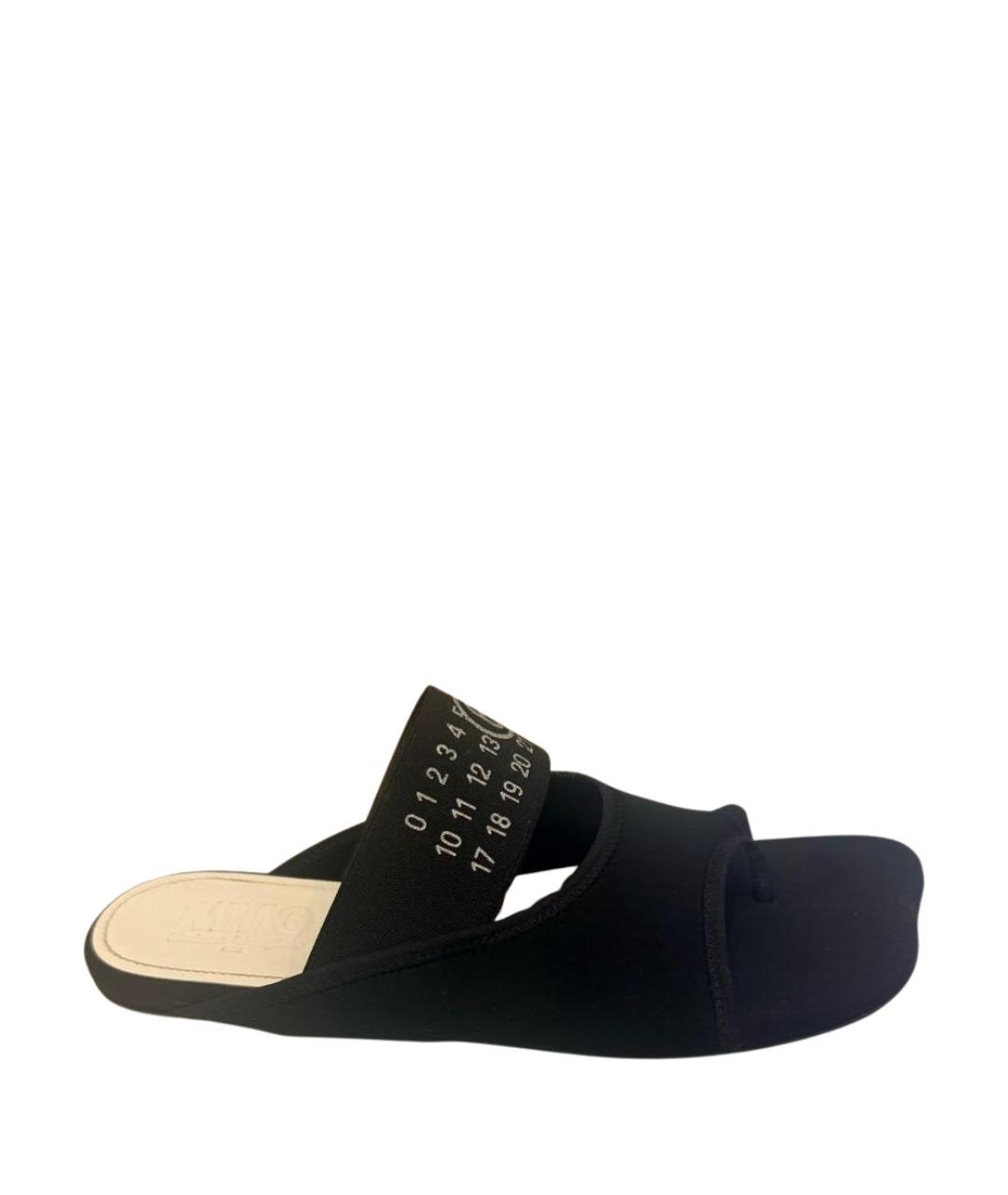 MM6 MAISON MARGIELA Черные синтетические шлепанцы, фото 1