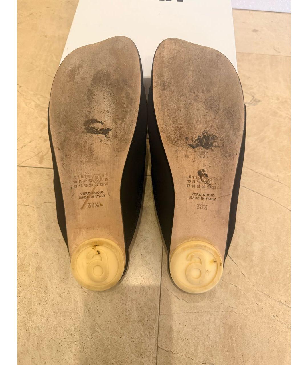 MM6 MAISON MARGIELA Черные синтетические шлепанцы, фото 4