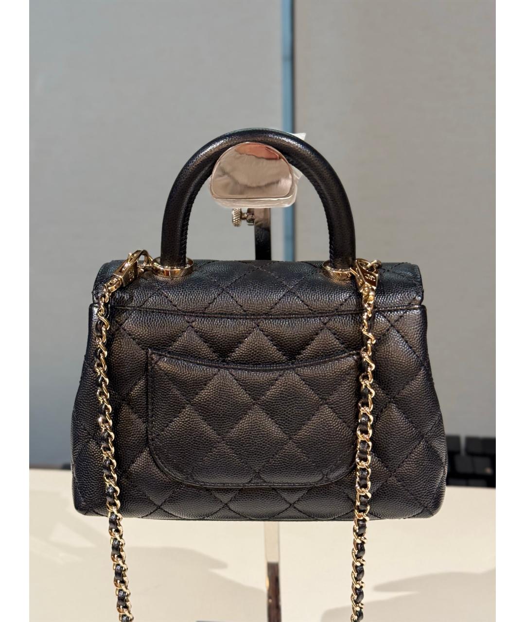 CHANEL Черная кожаная сумка через плечо, фото 2