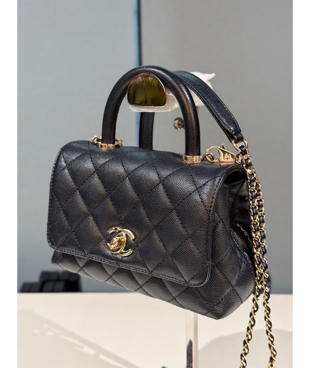 CHANEL Черная кожаная сумка через плечо, фото 3