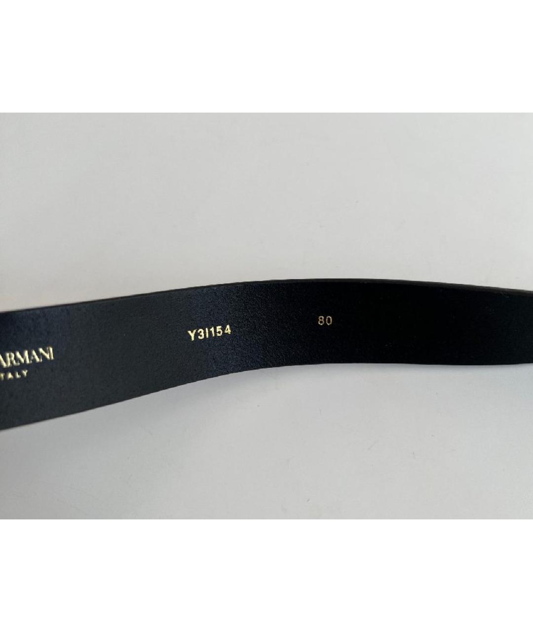 EMPORIO ARMANI Темно-синий кожаный ремень, фото 4