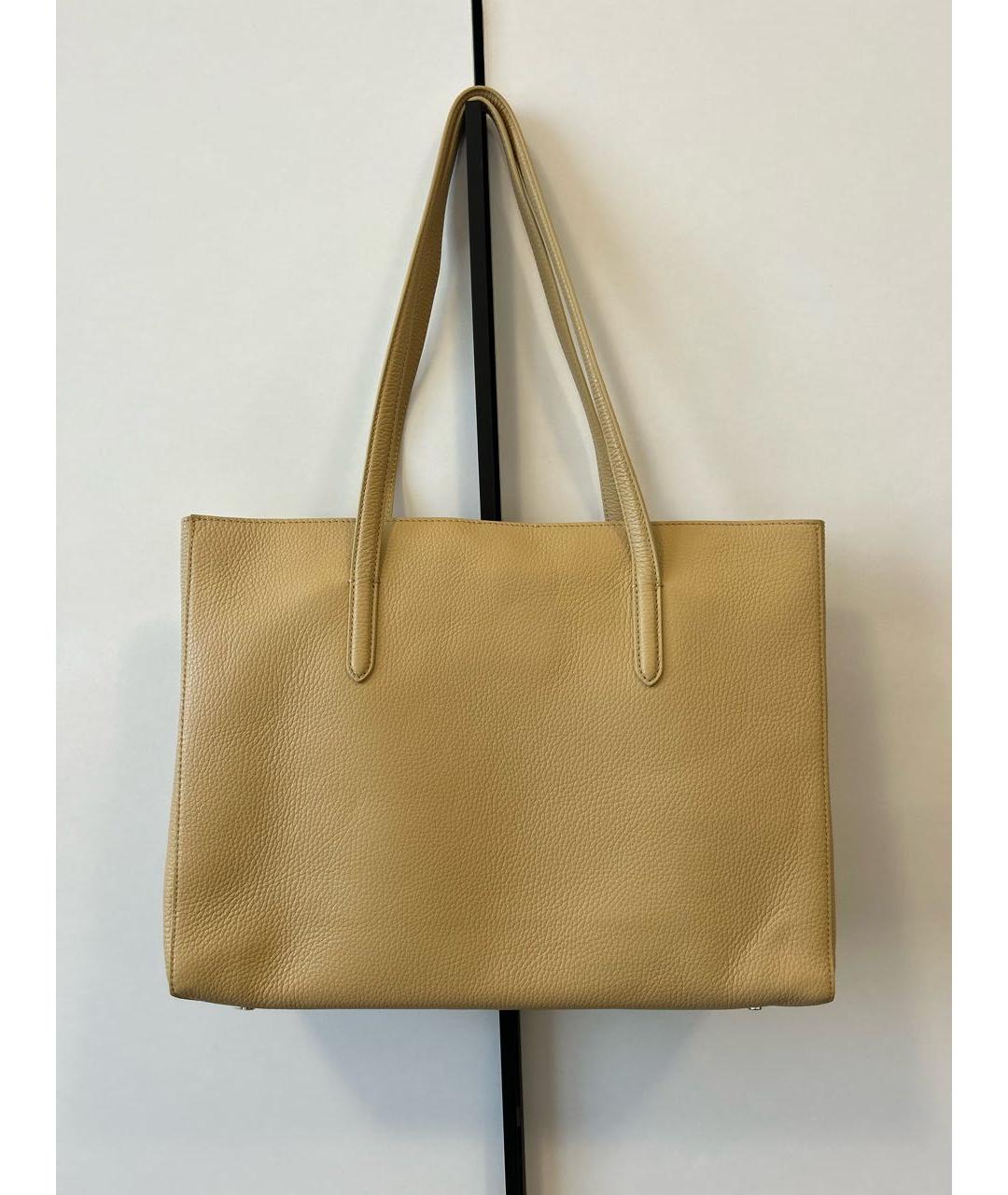 COCCINELLE Бежевая кожаная сумка через плечо, фото 3