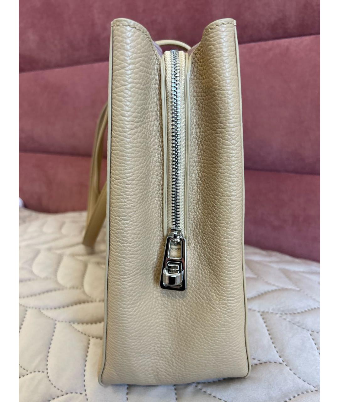 COCCINELLE Бежевая кожаная сумка через плечо, фото 7