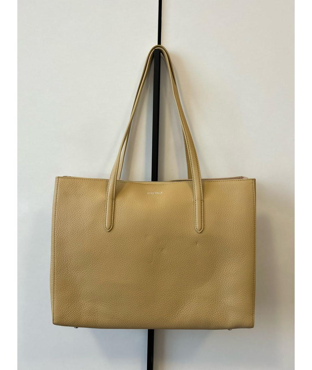 COCCINELLE Бежевая кожаная сумка через плечо, фото 8