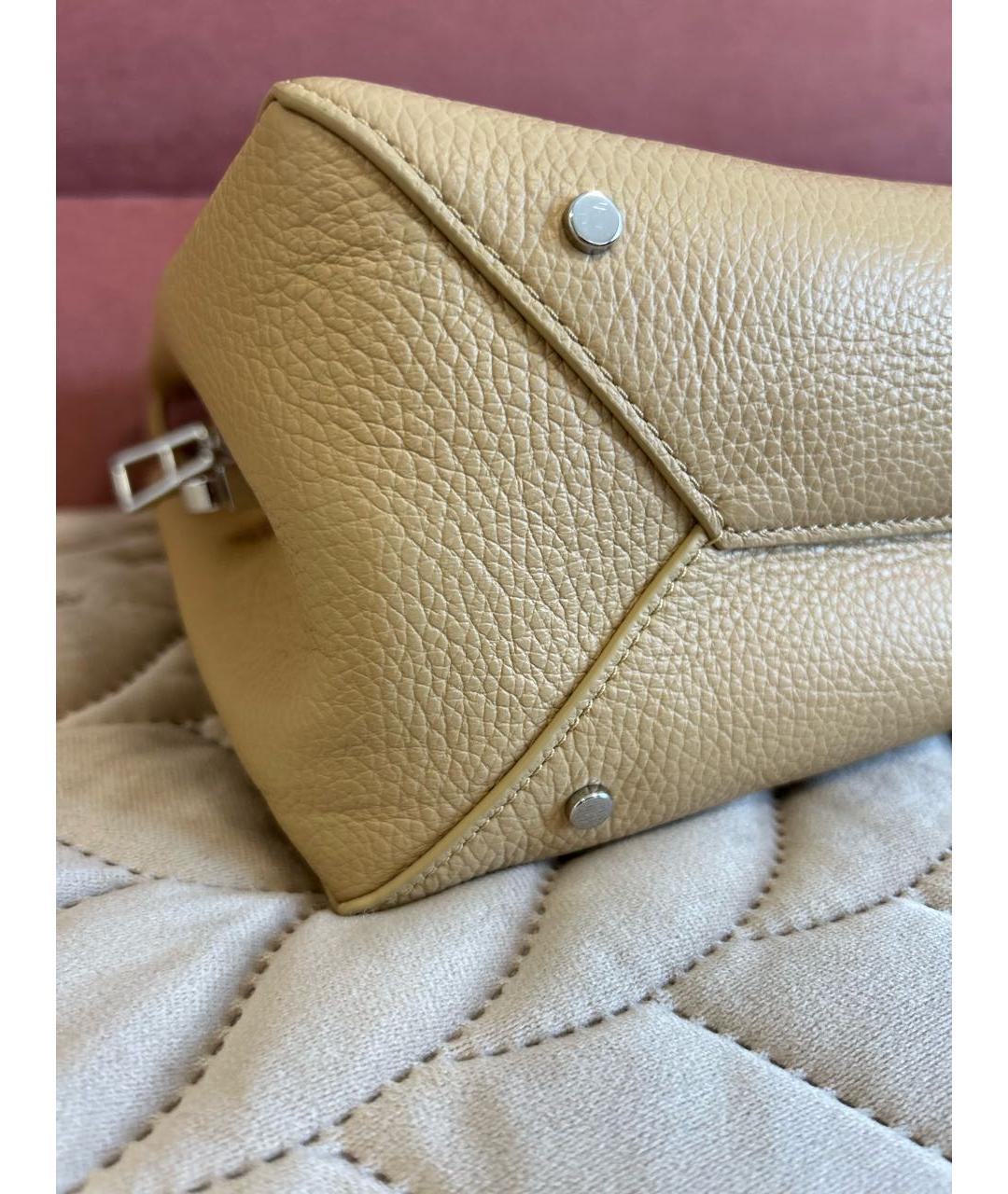 COCCINELLE Бежевая кожаная сумка через плечо, фото 6