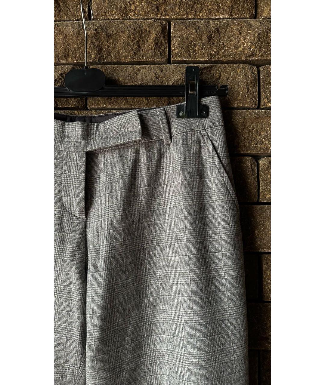 JOHN RICHMOND Серые шерстяные прямые брюки, фото 3
