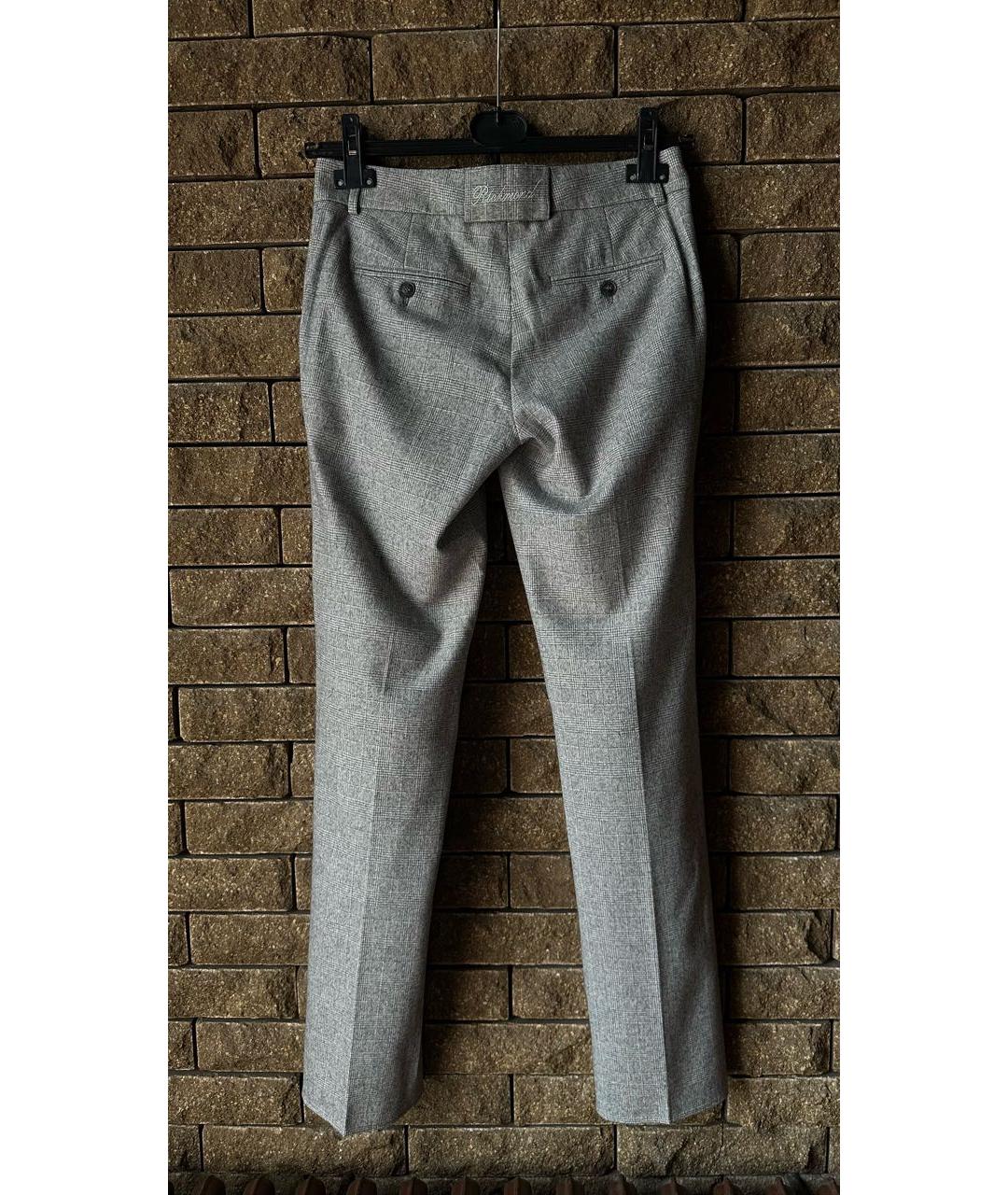 JOHN RICHMOND Серые шерстяные прямые брюки, фото 2