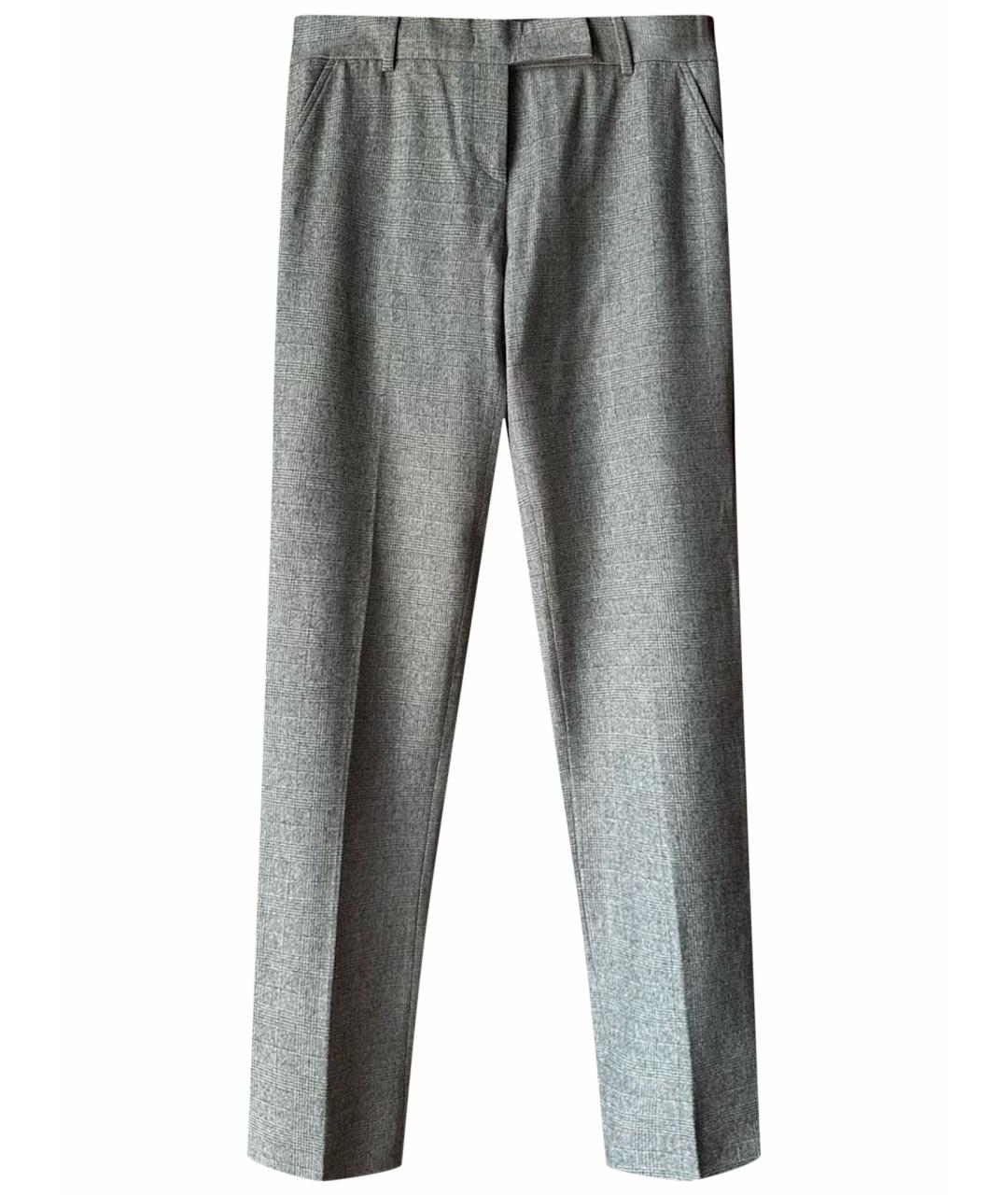 JOHN RICHMOND Серые шерстяные прямые брюки, фото 1