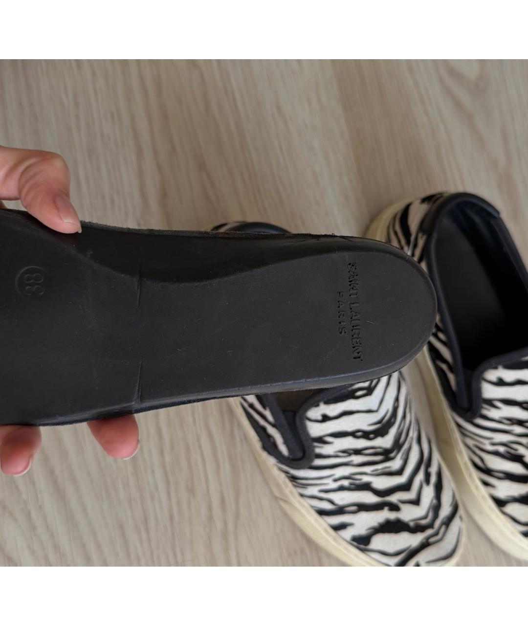 SAINT LAURENT Мульти кожаные слипоны, фото 5