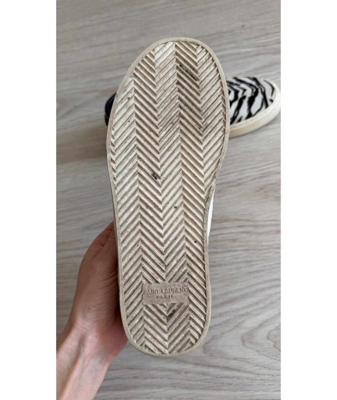 SAINT LAURENT Мульти кожаные слипоны, фото 4