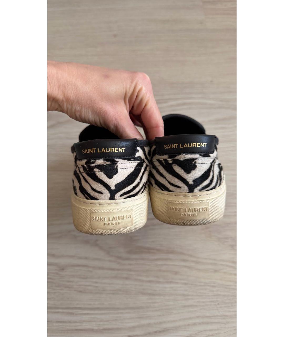 SAINT LAURENT Мульти кожаные слипоны, фото 3
