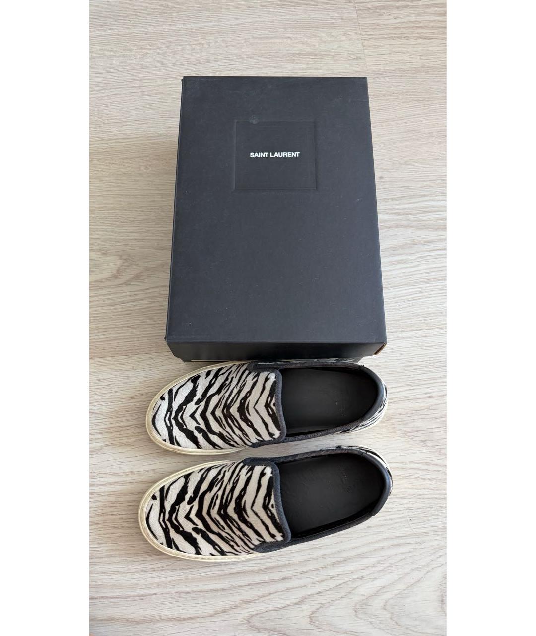 SAINT LAURENT Мульти кожаные слипоны, фото 2