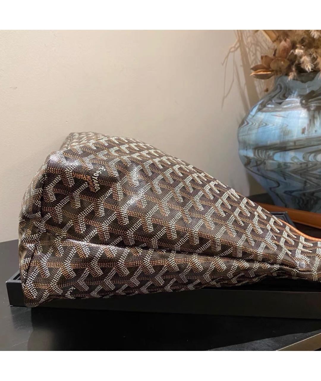 GOYARD Коричневая кожаная сумка тоут, фото 3
