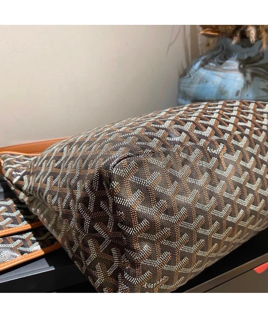 GOYARD Коричневая кожаная сумка тоут, фото 6