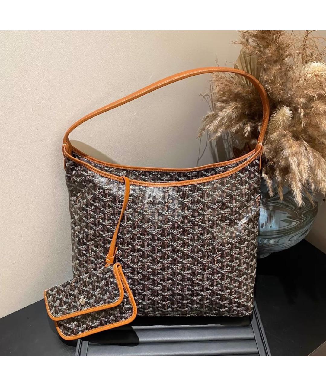 GOYARD Коричневая кожаная сумка тоут, фото 9