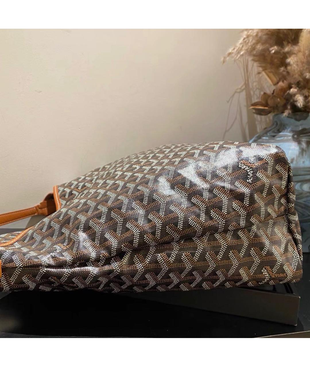 GOYARD Коричневая кожаная сумка тоут, фото 4