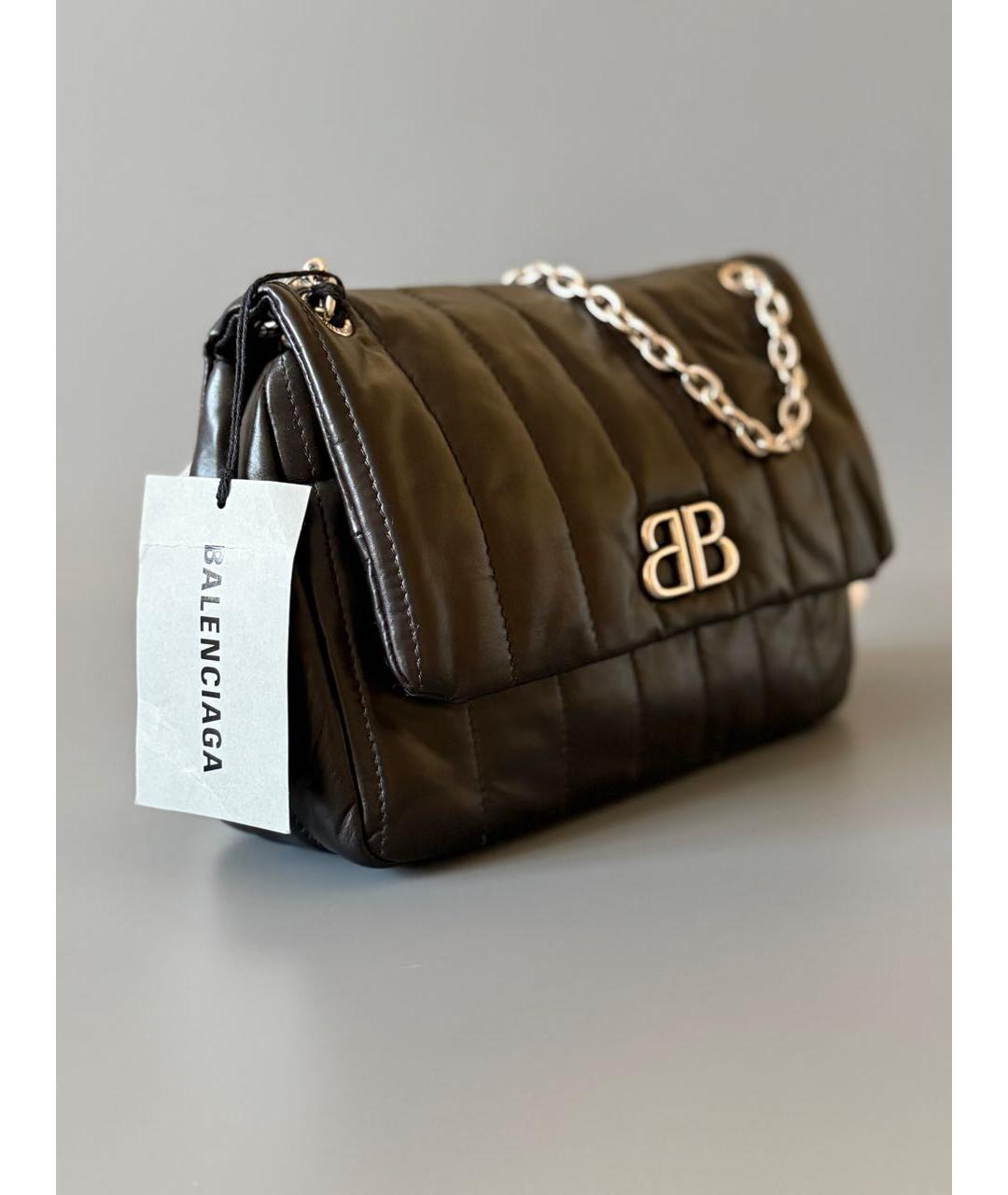 BALENCIAGA Черная кожаная сумка через плечо, фото 5