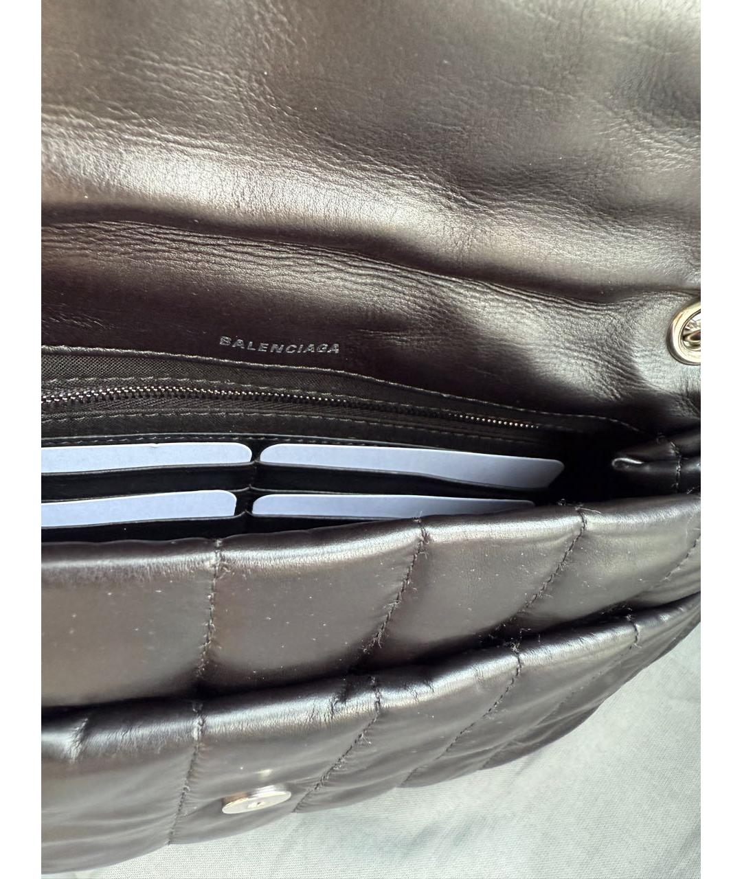 BALENCIAGA Черная кожаная сумка через плечо, фото 8