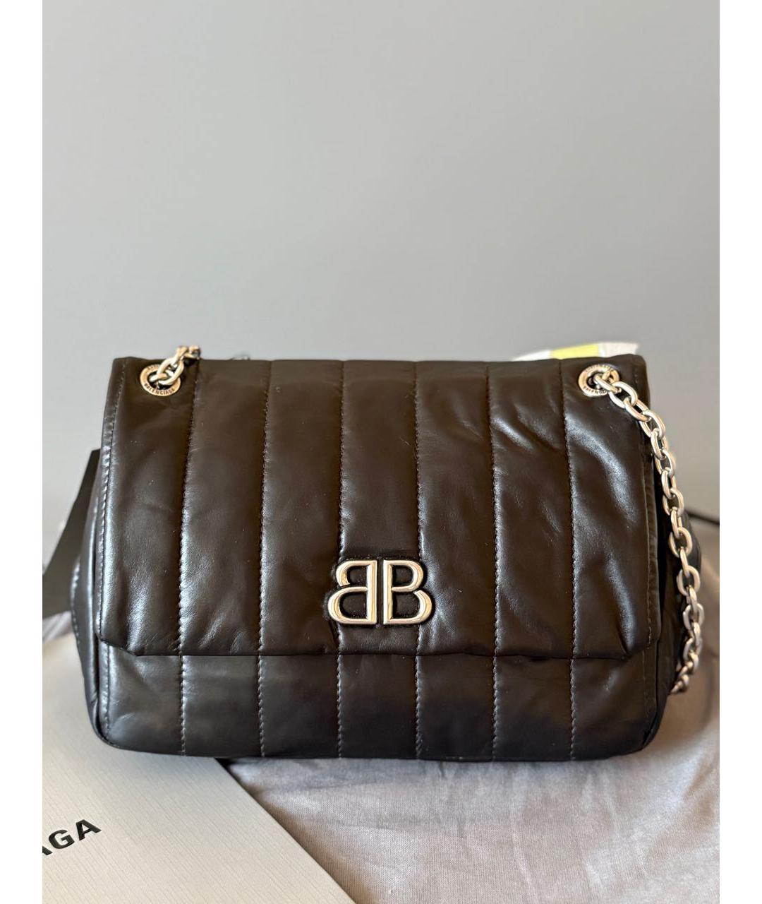 BALENCIAGA Черная кожаная сумка через плечо, фото 2