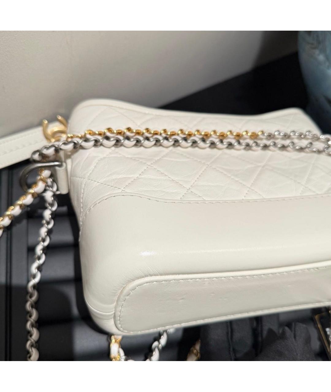 CHANEL Белая кожаная сумка через плечо, фото 7