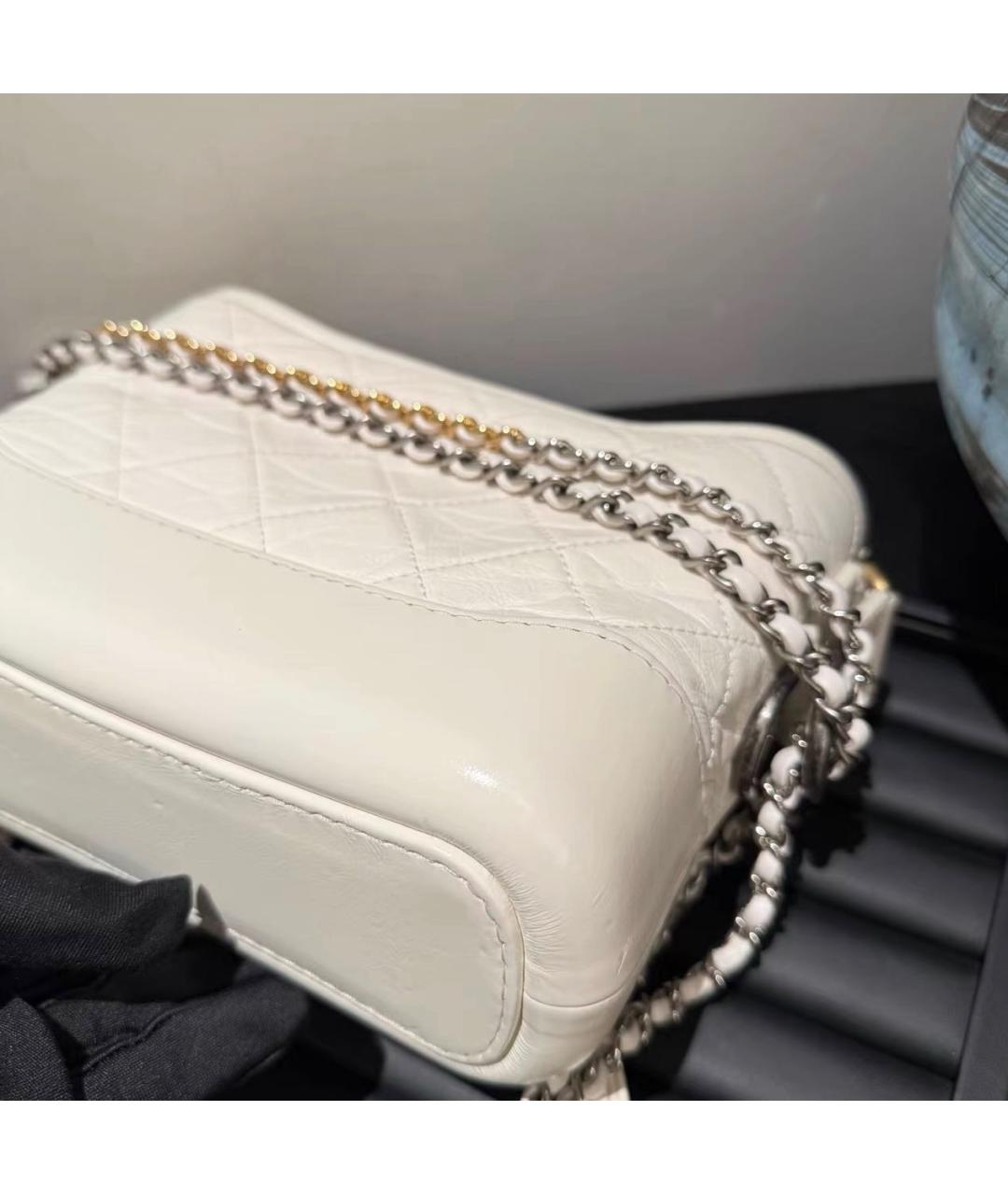 CHANEL Белая кожаная сумка через плечо, фото 6