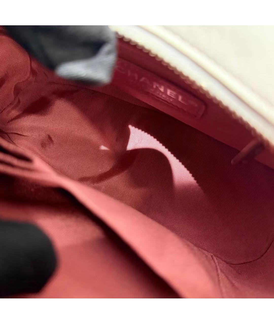 CHANEL Белая кожаная сумка через плечо, фото 8