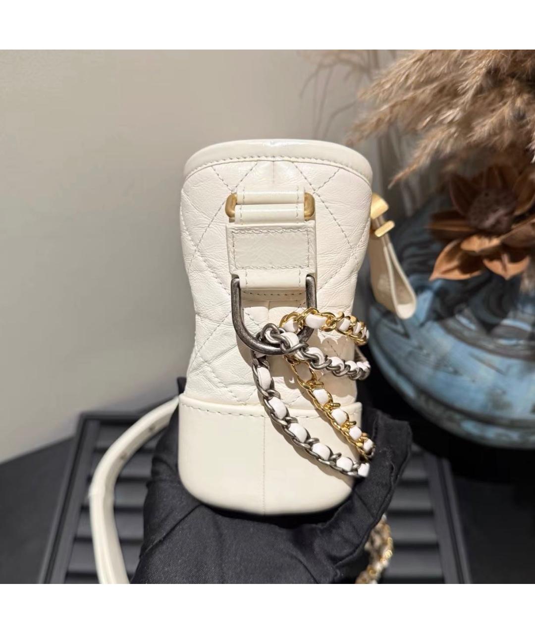 CHANEL Белая кожаная сумка через плечо, фото 3