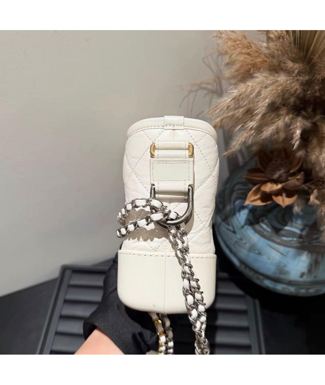 CHANEL Белая кожаная сумка через плечо, фото 4
