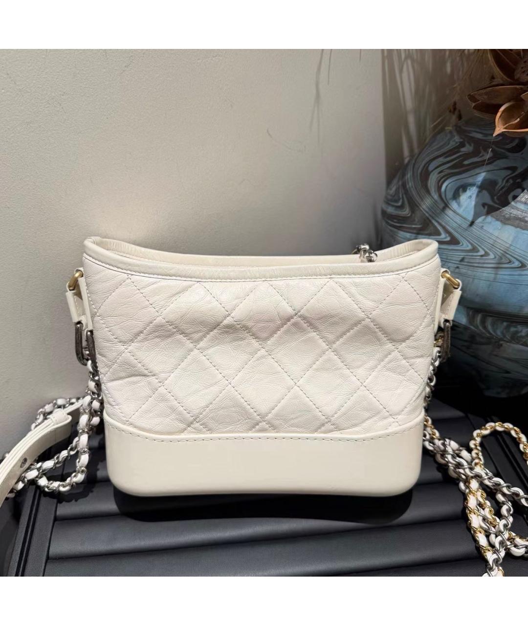 CHANEL Белая кожаная сумка через плечо, фото 2