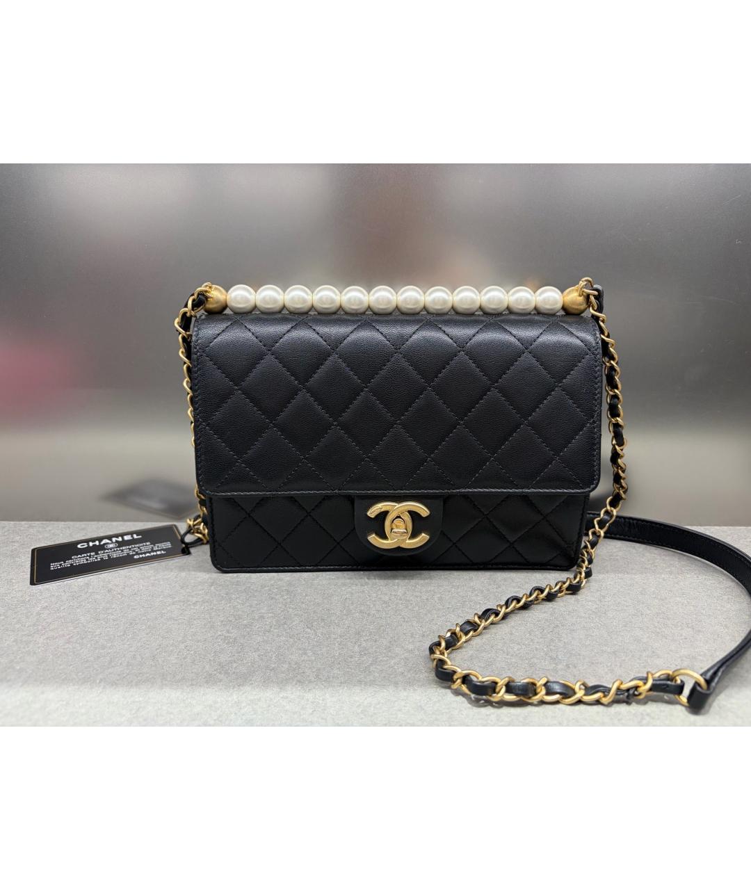 CHANEL Черная кожаная сумка через плечо, фото 9