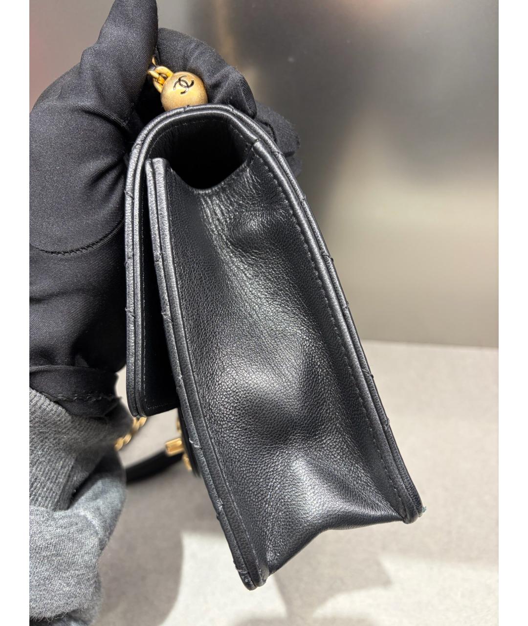 CHANEL Черная кожаная сумка через плечо, фото 4