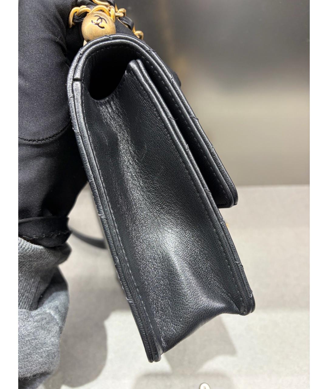 CHANEL Черная кожаная сумка через плечо, фото 3