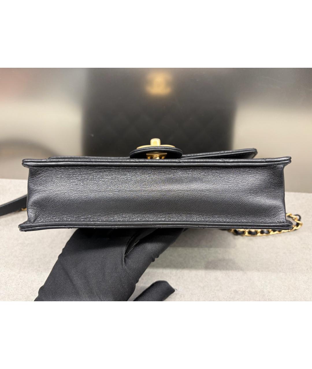 CHANEL Черная кожаная сумка через плечо, фото 5