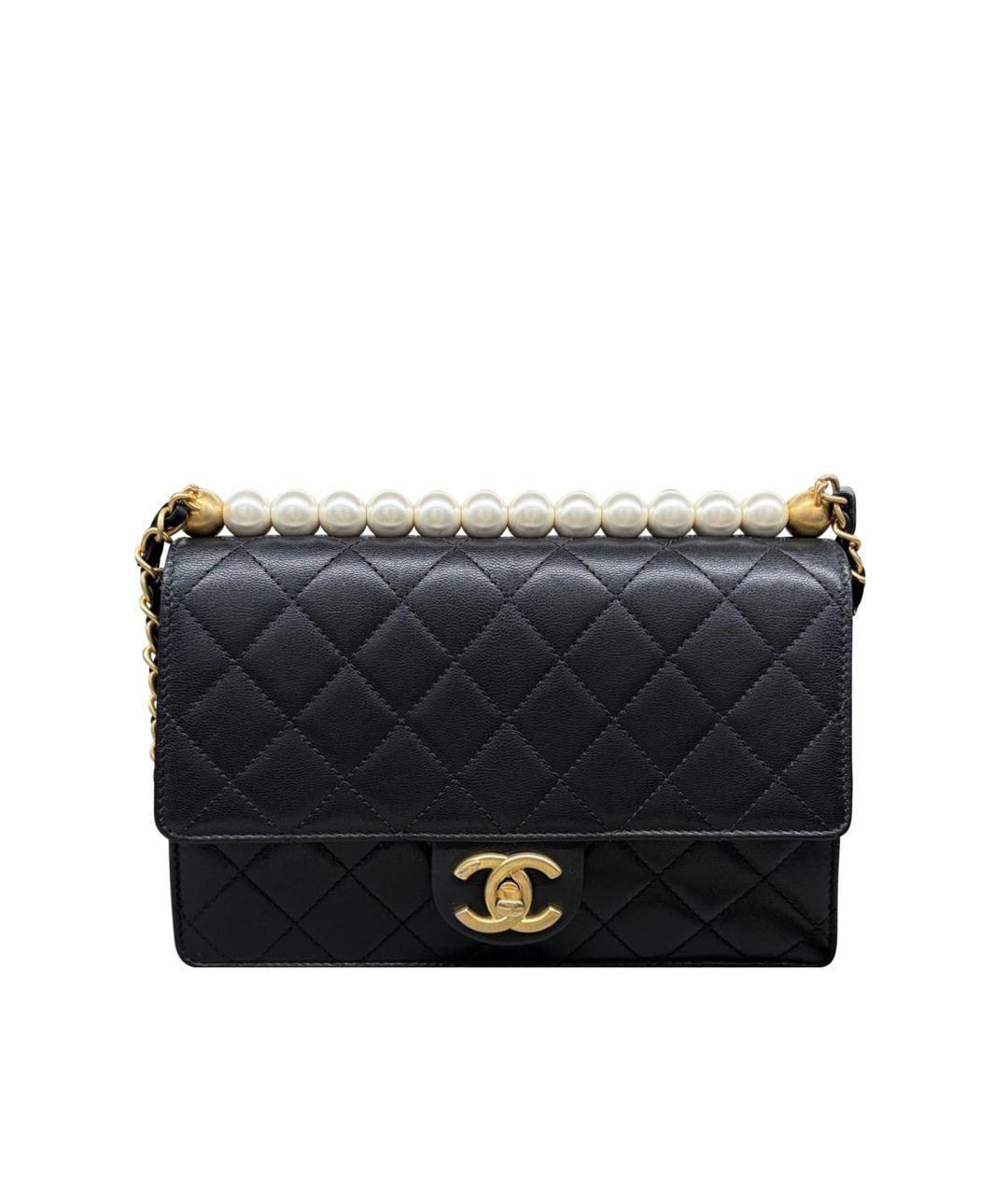 CHANEL Черная кожаная сумка через плечо, фото 1