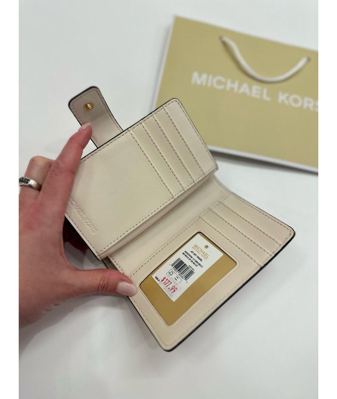 MICHAEL KORS Бежевый кошелек, фото 5