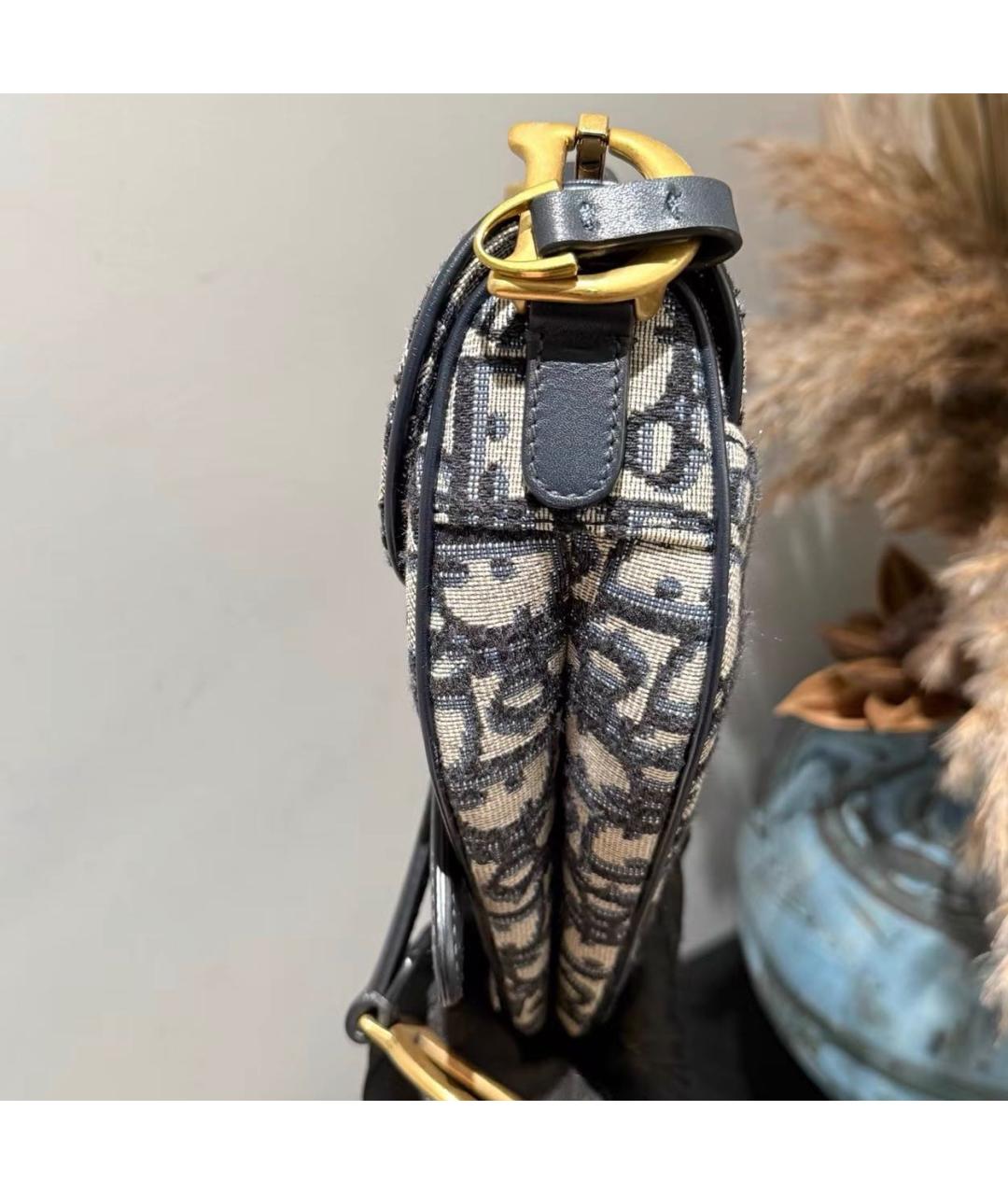 CHRISTIAN DIOR Бежевая тканевая сумка с короткими ручками, фото 5