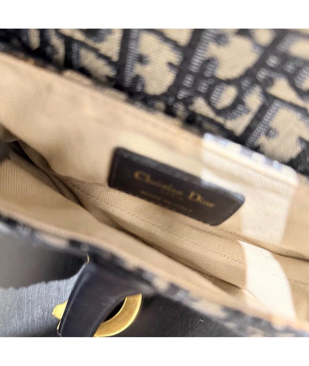 CHRISTIAN DIOR Бежевая тканевая сумка с короткими ручками, фото 3
