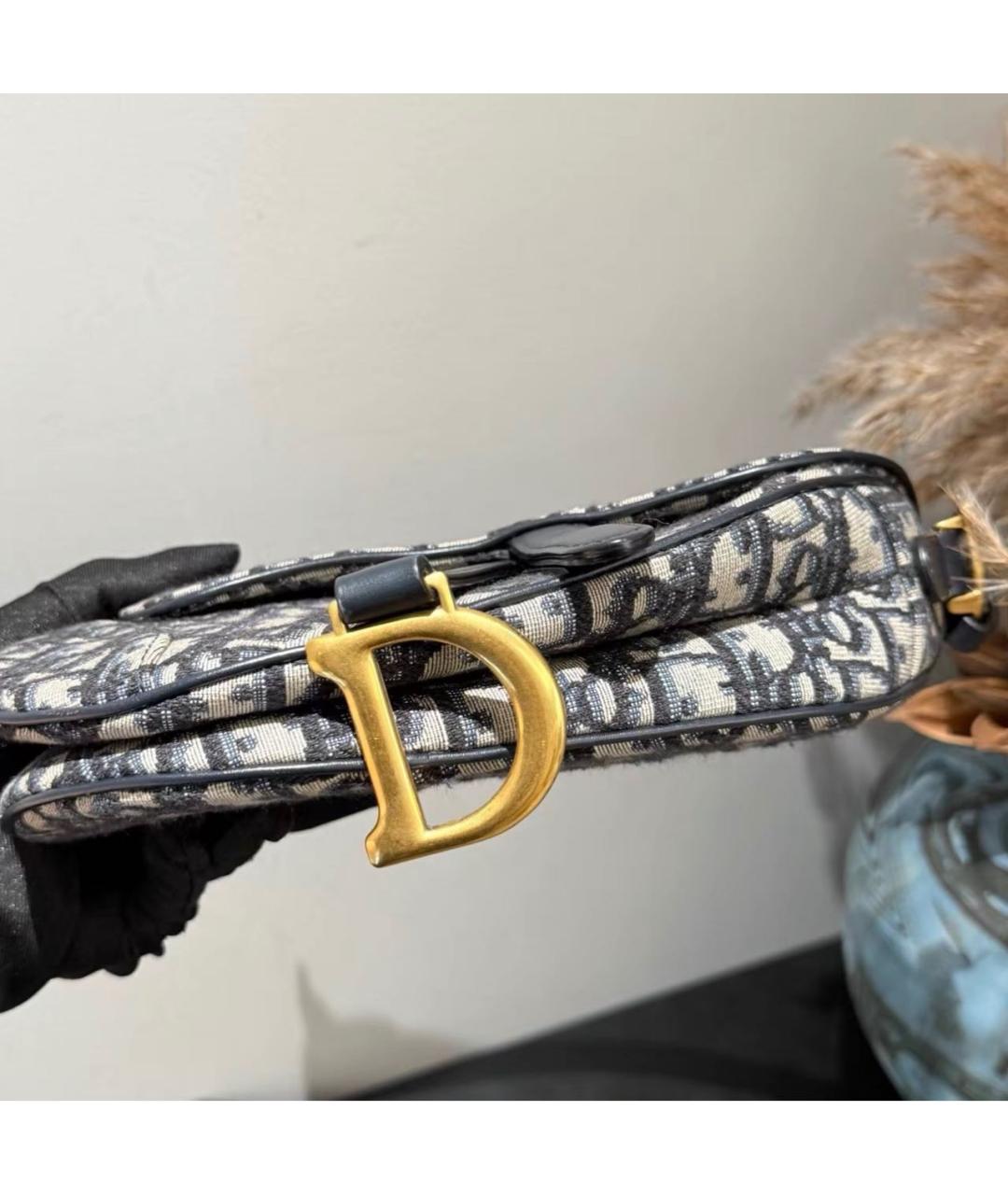 CHRISTIAN DIOR Бежевая тканевая сумка с короткими ручками, фото 6