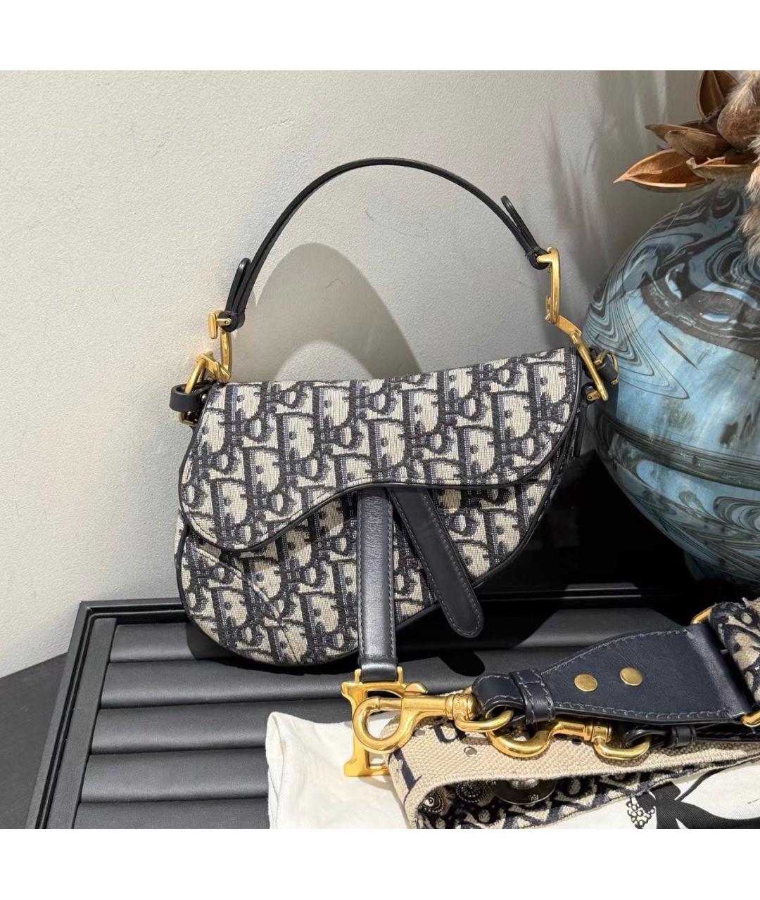 CHRISTIAN DIOR Бежевая тканевая сумка с короткими ручками, фото 9