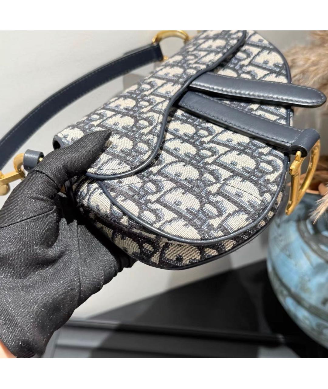 CHRISTIAN DIOR Бежевая тканевая сумка с короткими ручками, фото 7