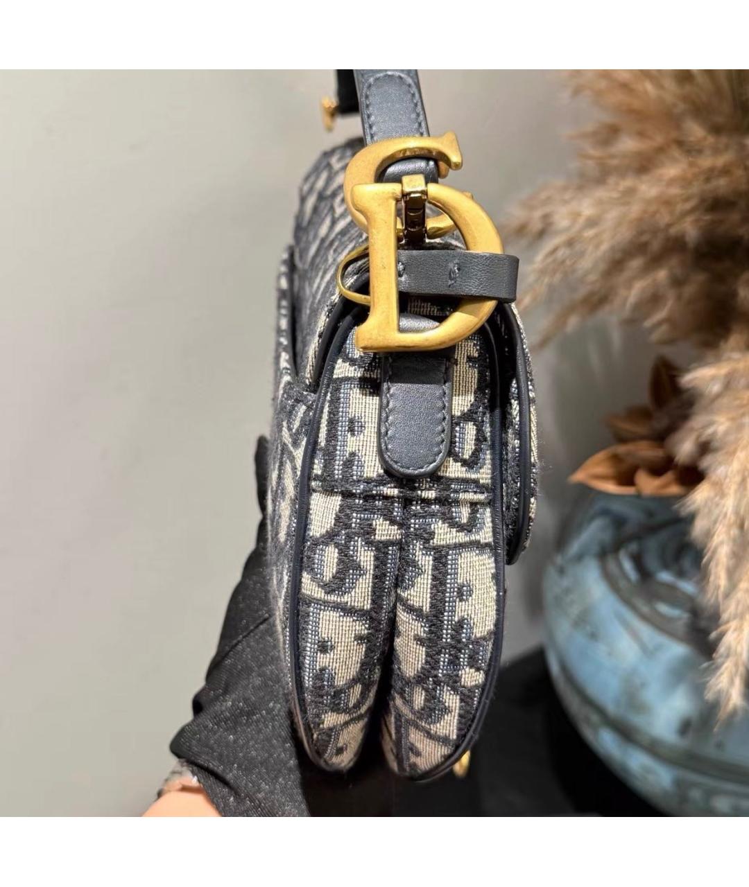 CHRISTIAN DIOR Бежевая тканевая сумка с короткими ручками, фото 4