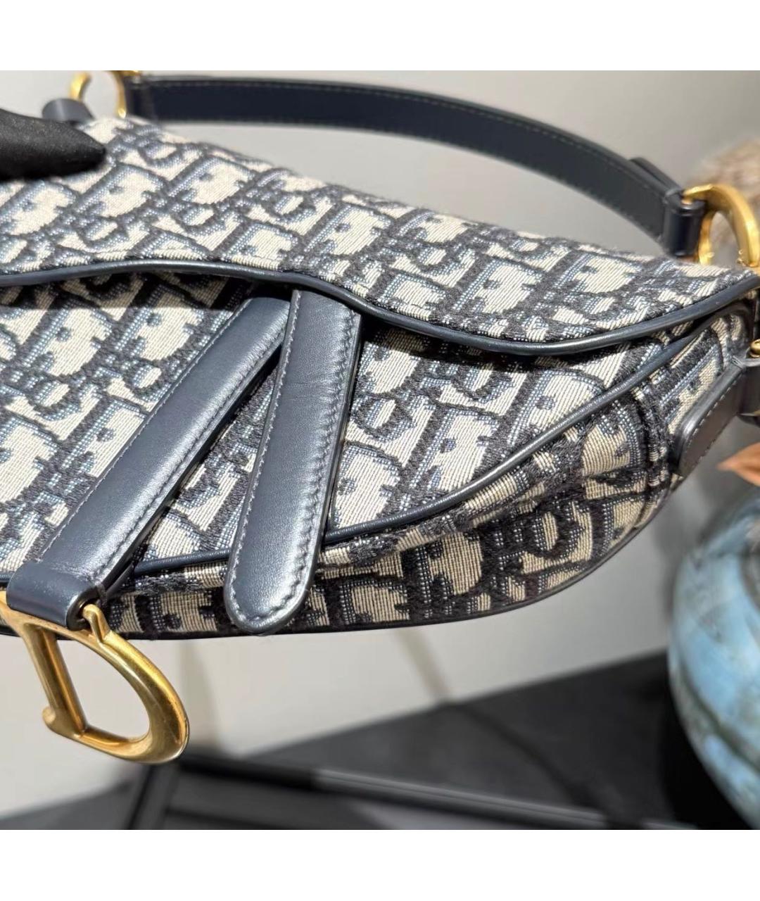 CHRISTIAN DIOR Бежевая тканевая сумка с короткими ручками, фото 8