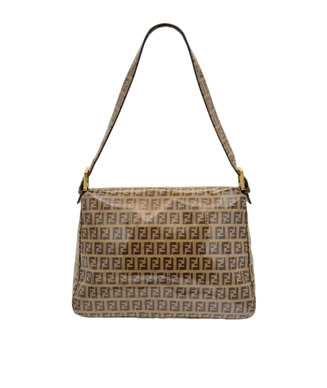 FENDI Коричневая тканевая сумка тоут, фото 2